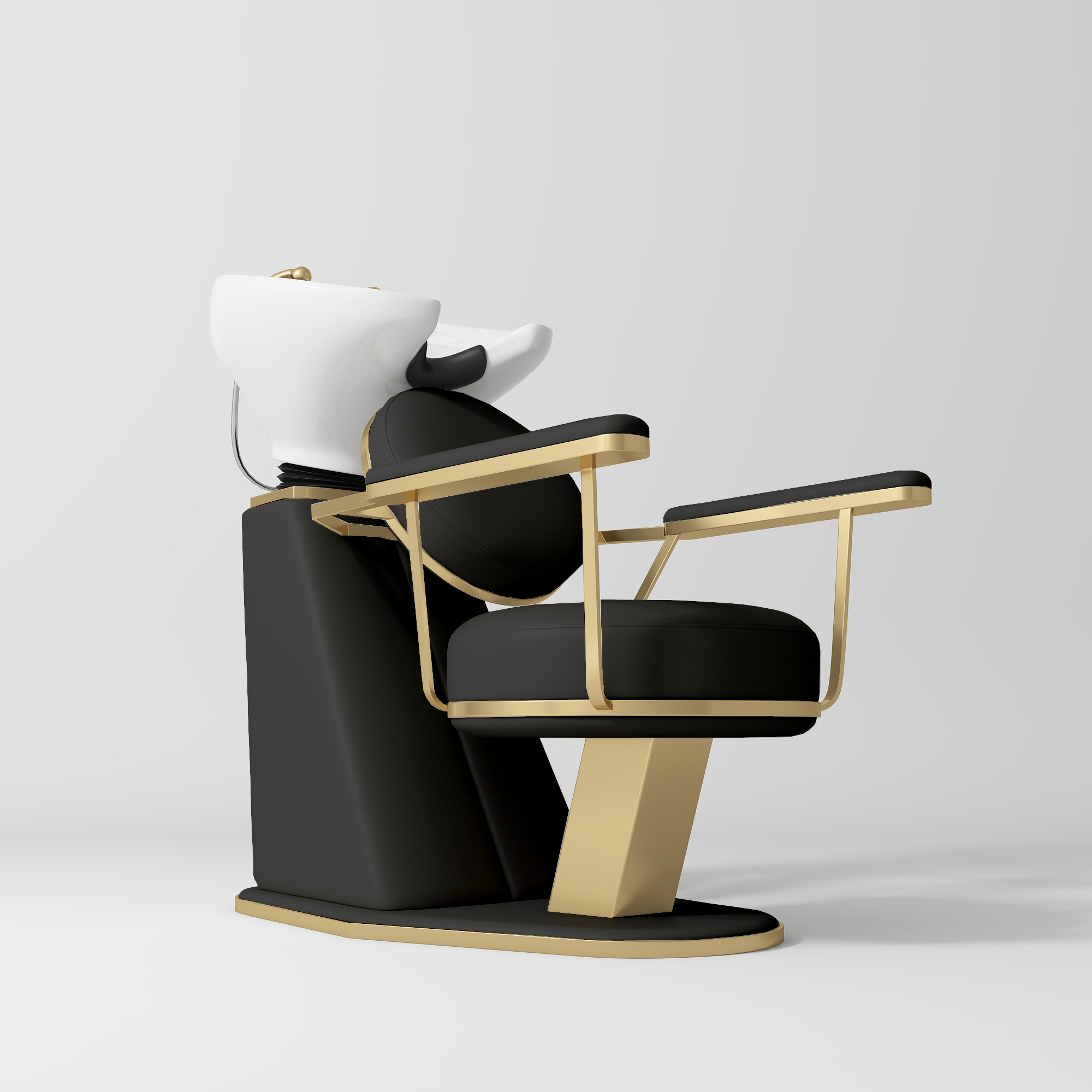 Élise Luxury Salon Shampoo Chair with Adjustable Ceramic Basin Black