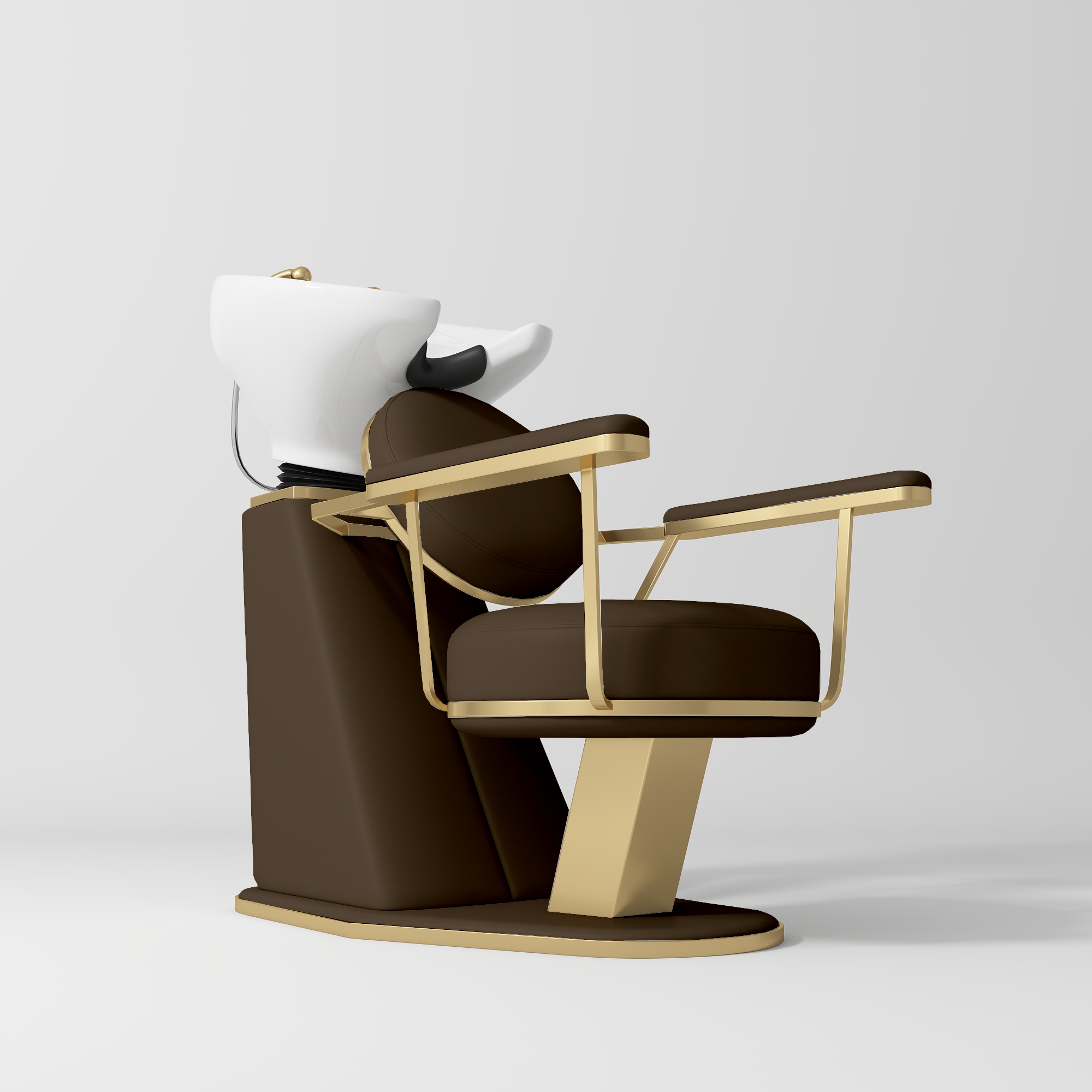 Élise Luxury Salon Shampoo Chair with Adjustable Ceramic Basin Cocoa Mocha