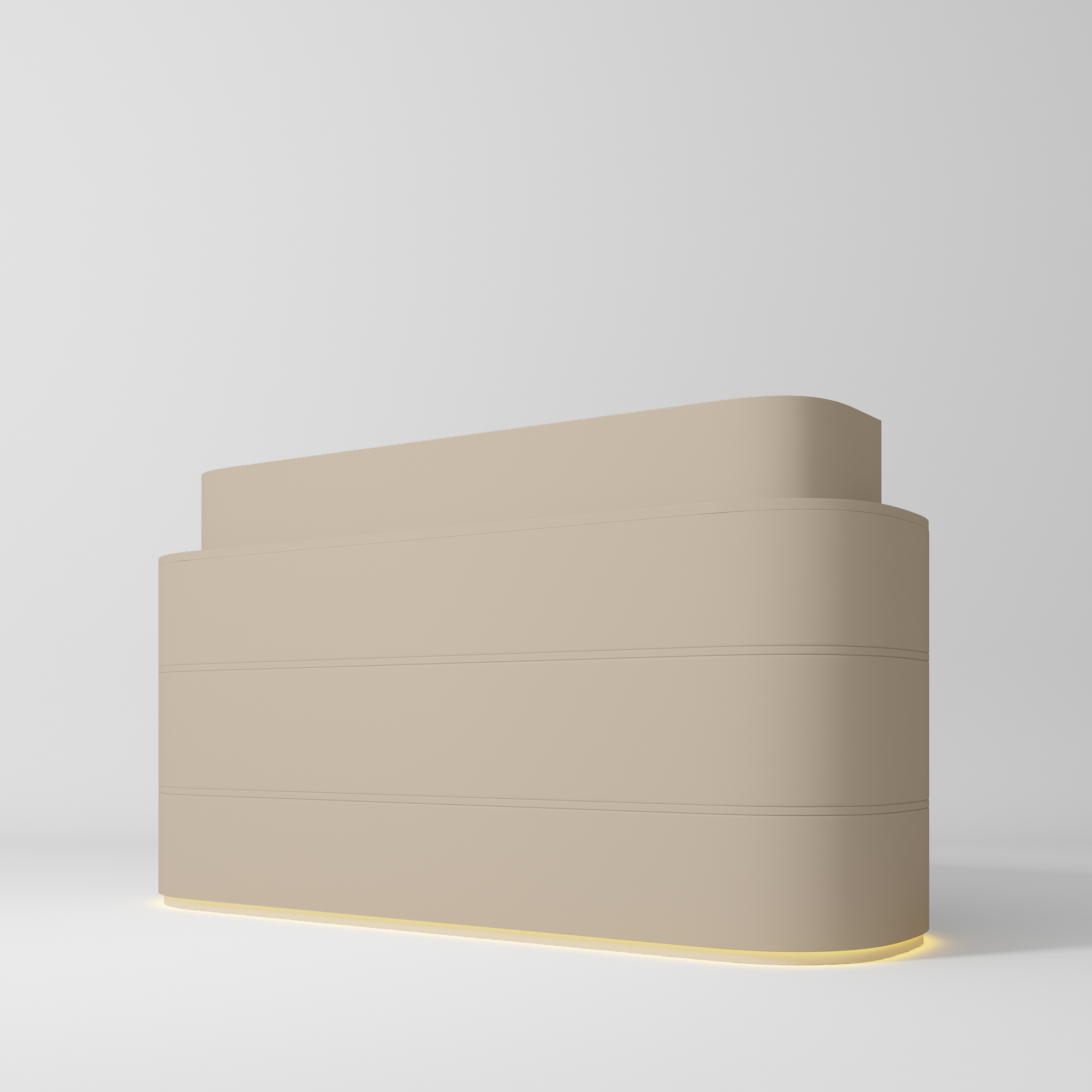 Lueur Luxury Beauty Salon Reception Desk with LED Base Warm Beige