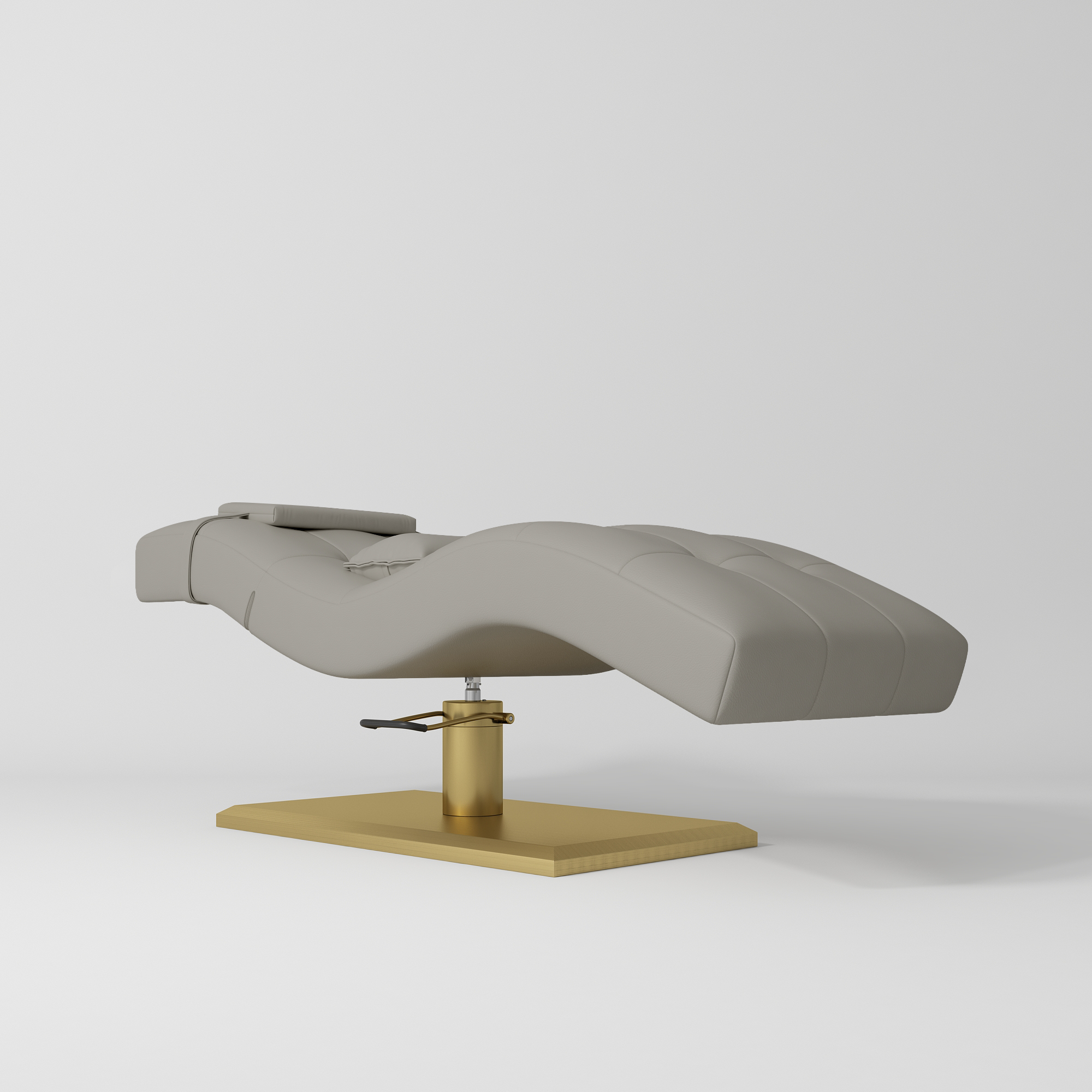 Prestige Hydraulic Eyelash Bed – Adjustable Headrest & High-Density Sponge Pearl Greige