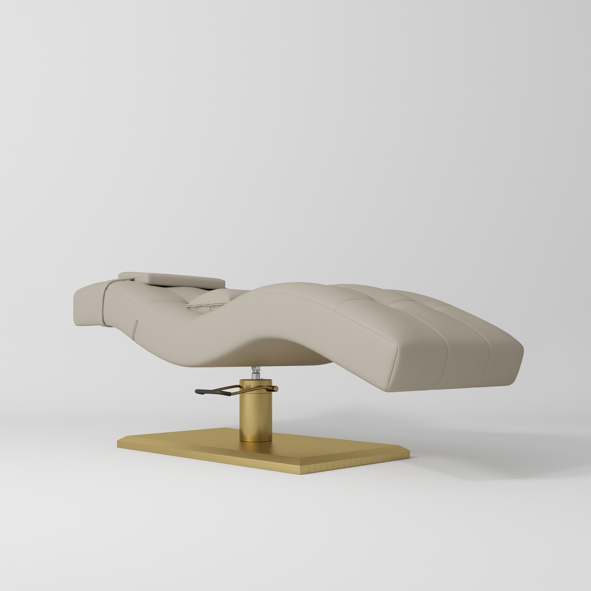 Prestige Hydraulic Eyelash Bed – Adjustable Headrest & High-Density Sponge Stone Taupe