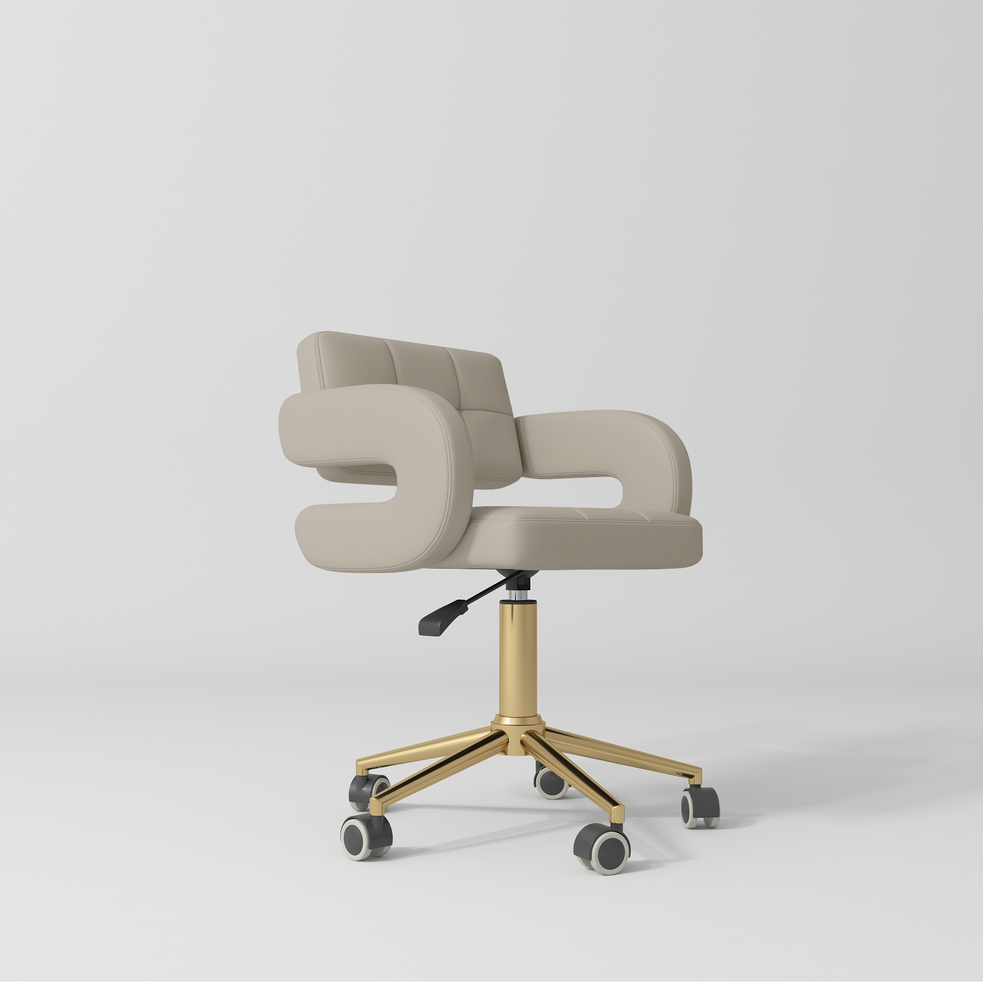 Serenity Beauty Salon Chair – 360° Rotation Stone Taupe