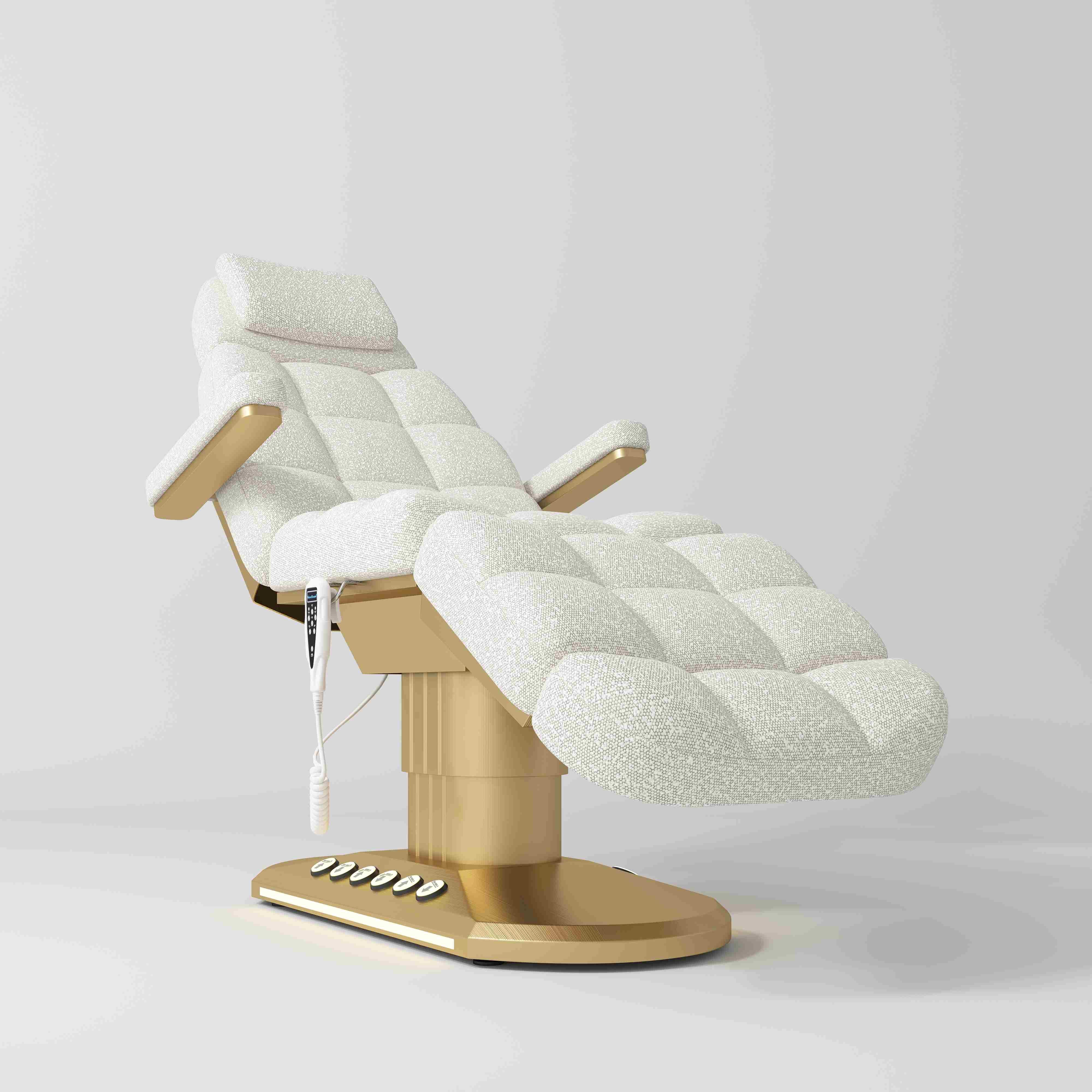 Orielle Version A Luxury Electric Beauty Bed with Dual Controls Teddy White