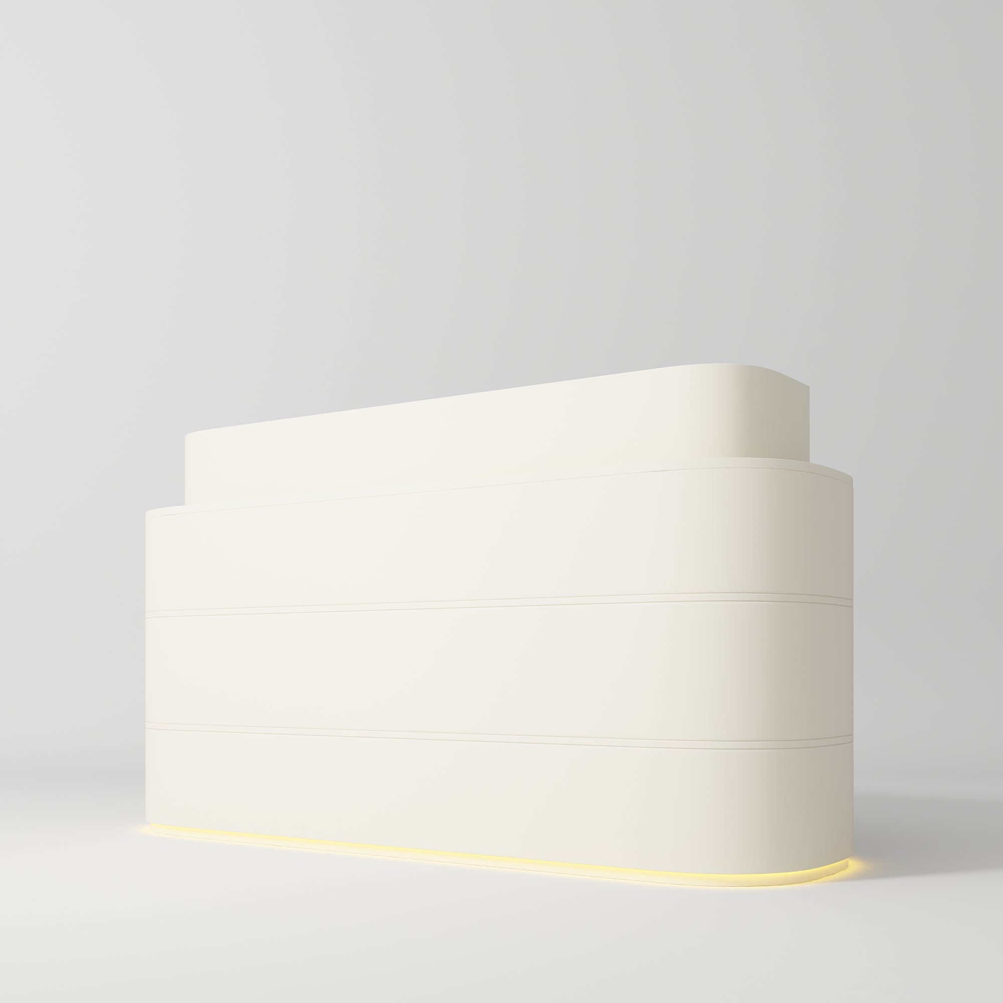 Lueur Luxury Beauty Salon Reception Desk with LED Base Creamy