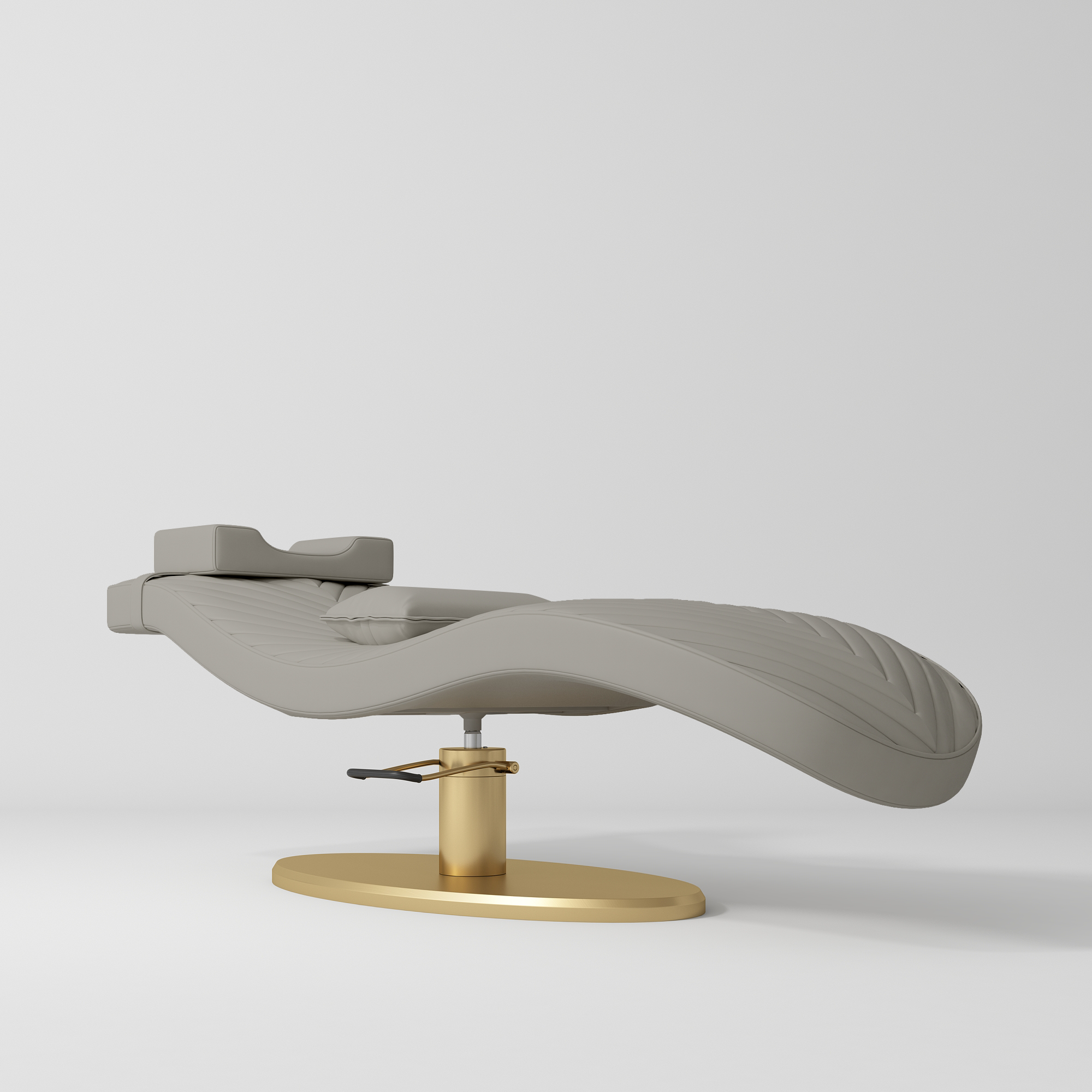 Royale Ergonomic Luxury Lash Beauty Bed Pearl Greige Gold Base