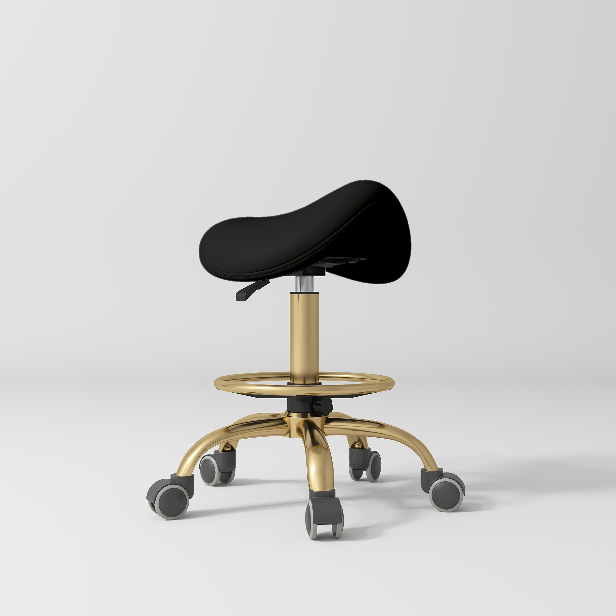 Selle Ergonomic Saddle Beauty Stool – 360° Rotation Black Gold base