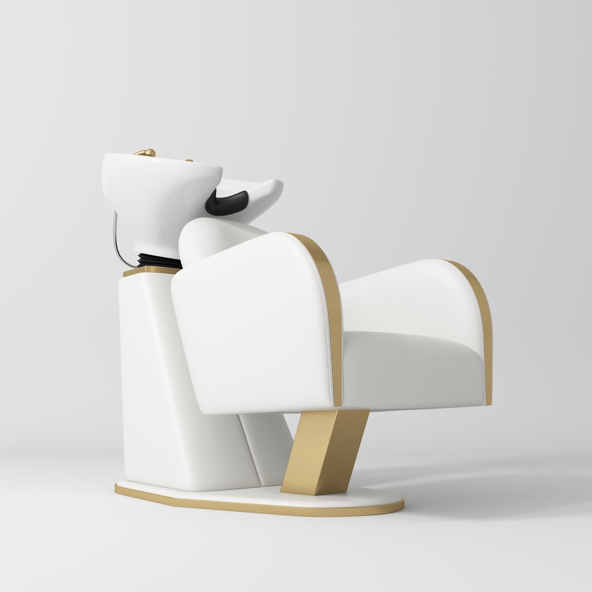 Atelier Professional Salon Shampoo Chair with Adjustable Ceramic Basin White