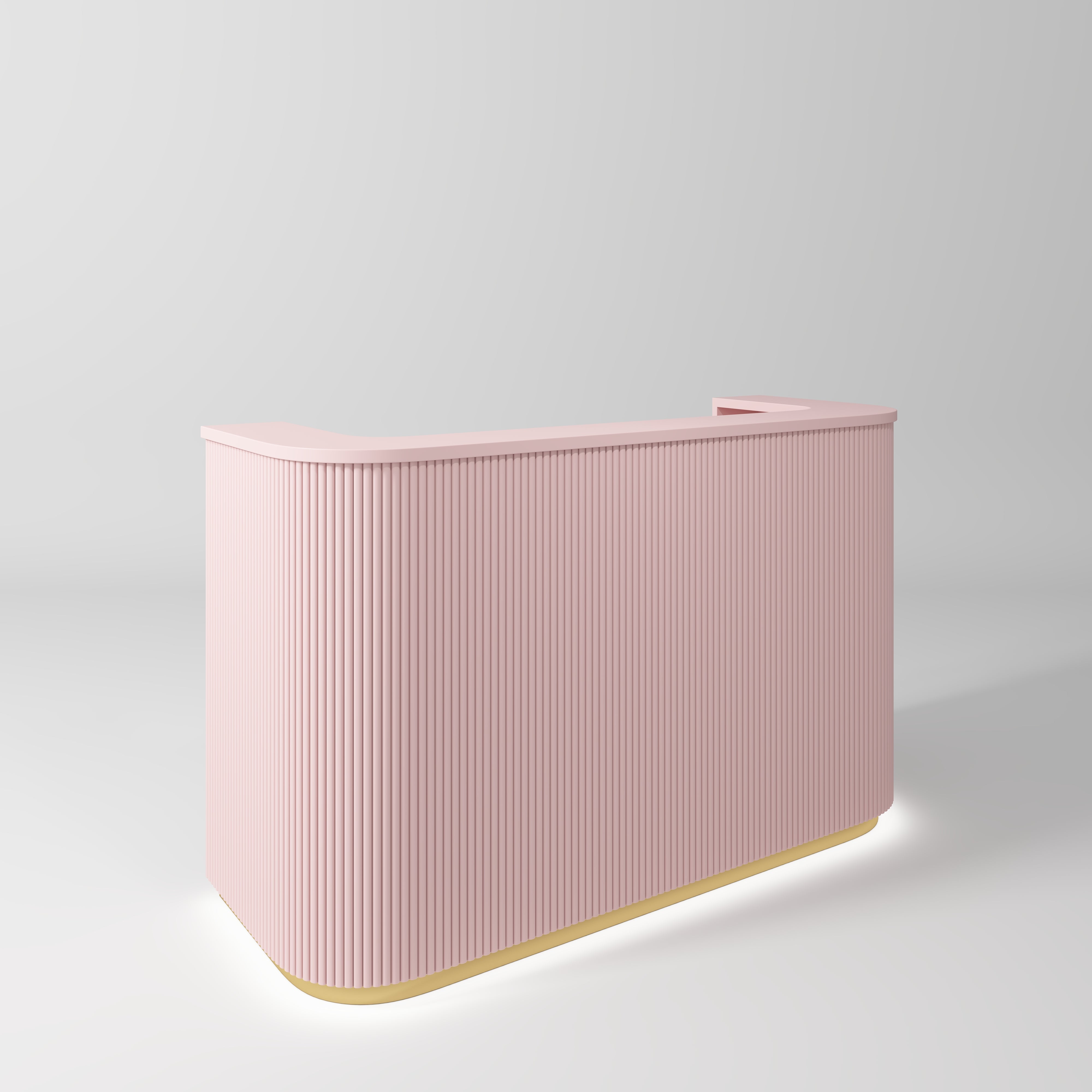 Averne Elegant LED Salon Reception Desk Sleek Modern Design Bare Blush Led Light
