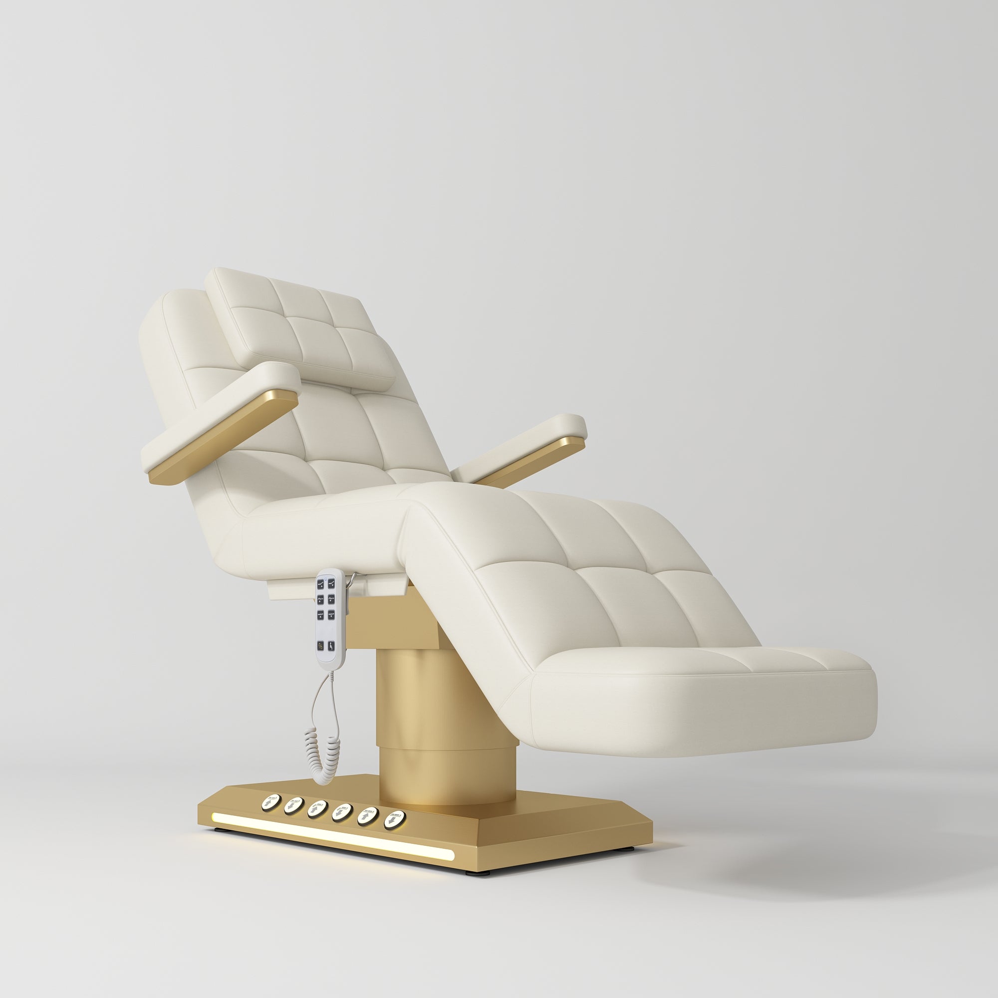 Saphir Version B Premium Complete Beauty Salon Set – Beaauty Bed, Chair, Moonlight Lamp & Trolley Creamy