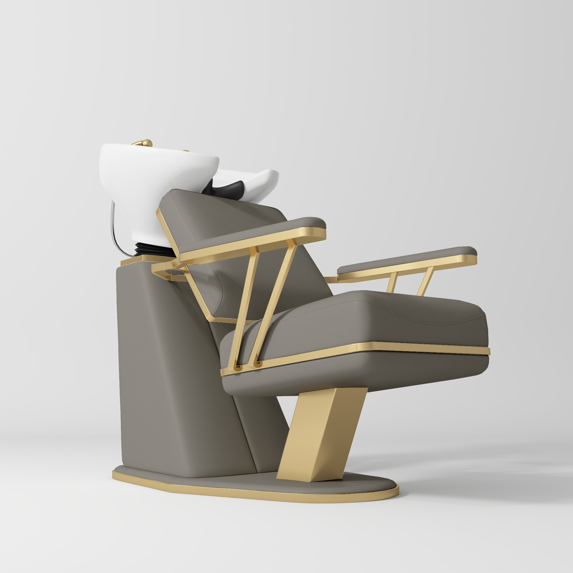 Maison Refined Salon Shampoo Chair with Adjustable Ceramic Basin Deep Ash
