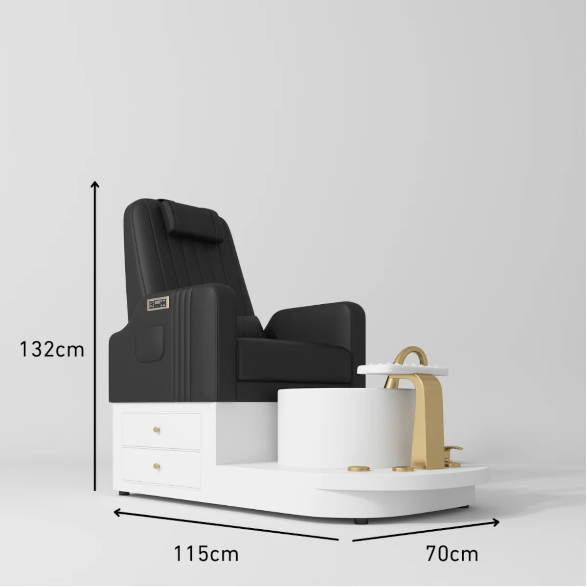Noémie Luxury Electric Pedicure Chair with Massage Backrest Black