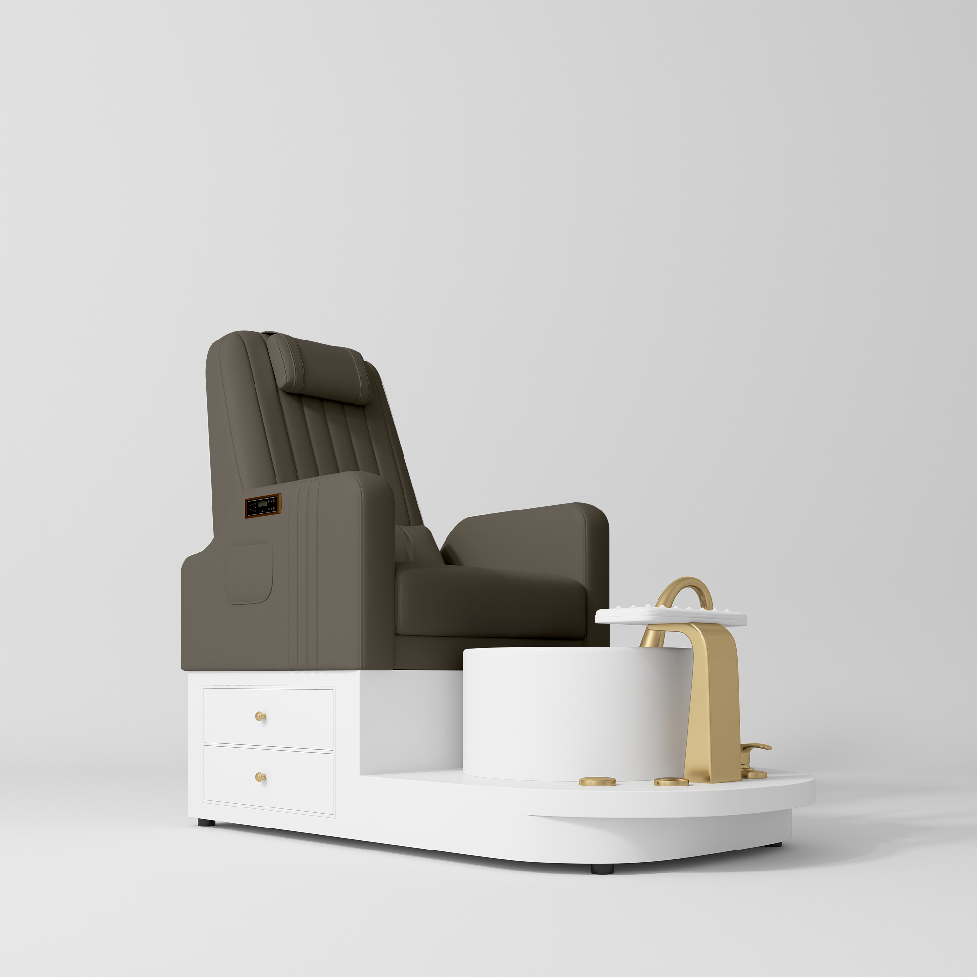 Noémie Luxury Electric Pedicure Chair with Massage Backrest Cocoa Mocha