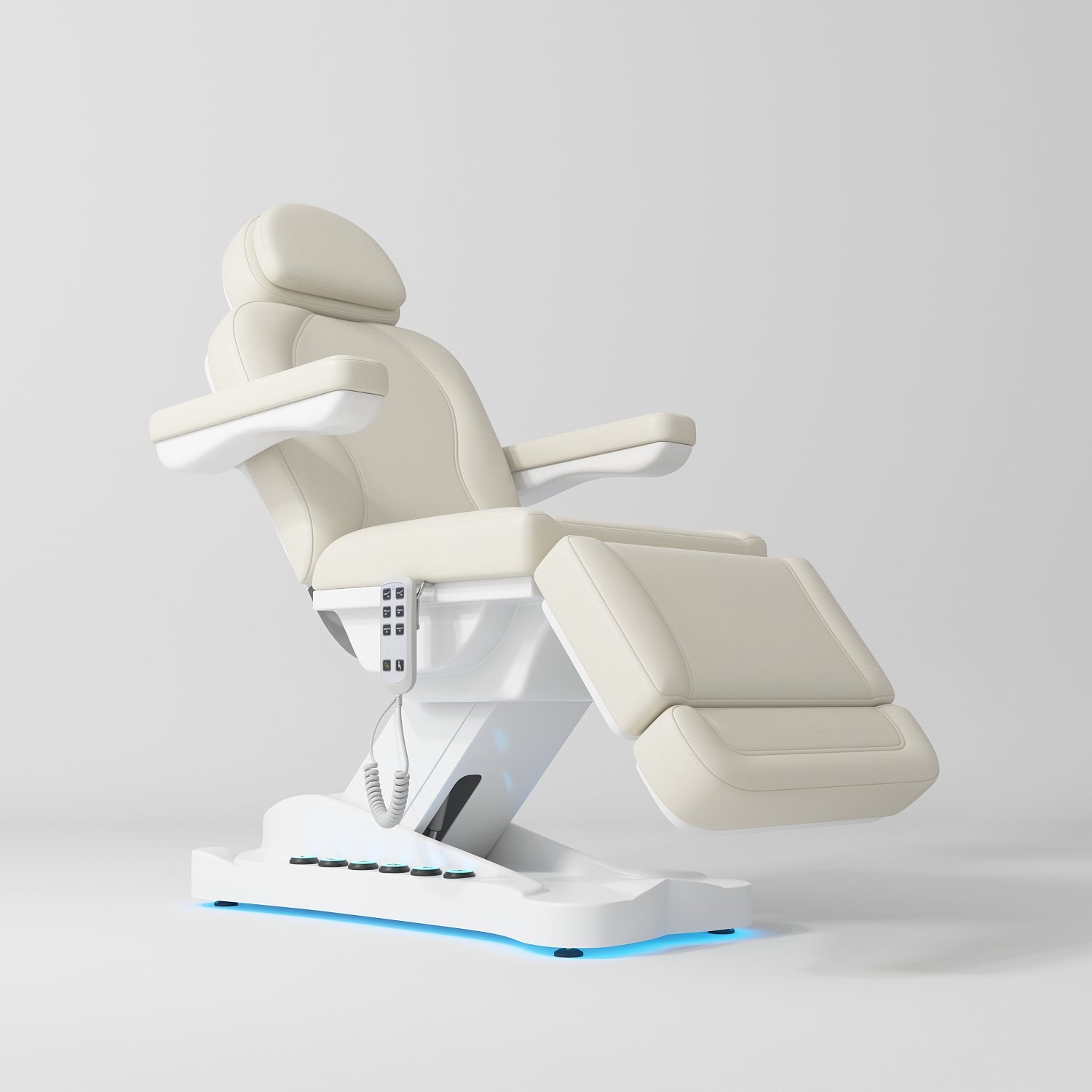 Éclat Electric Beauty Bed with Footrest Control Creamy