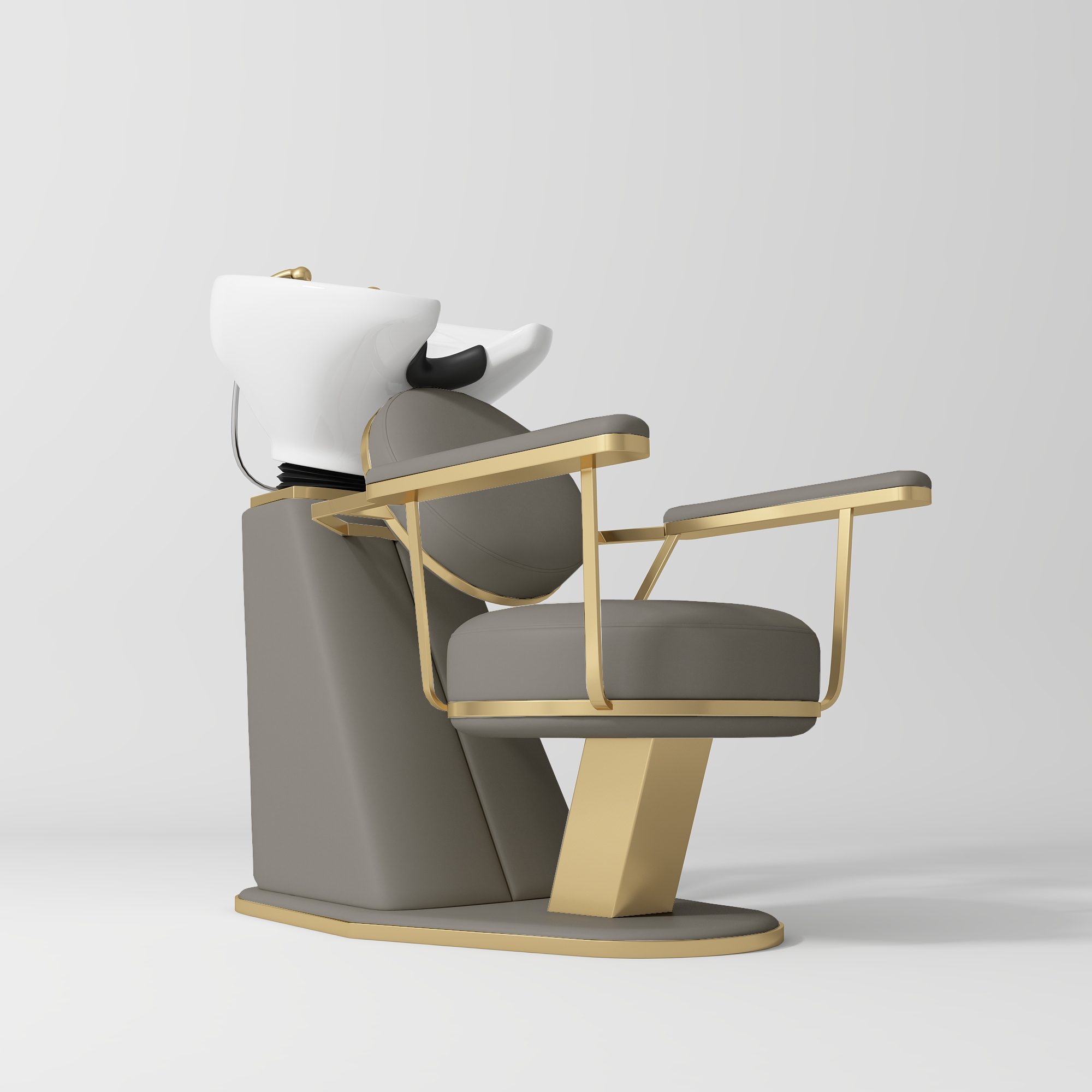 Élise Luxury Salon Shampoo Chair with Adjustable Ceramic Basin Deep Ash