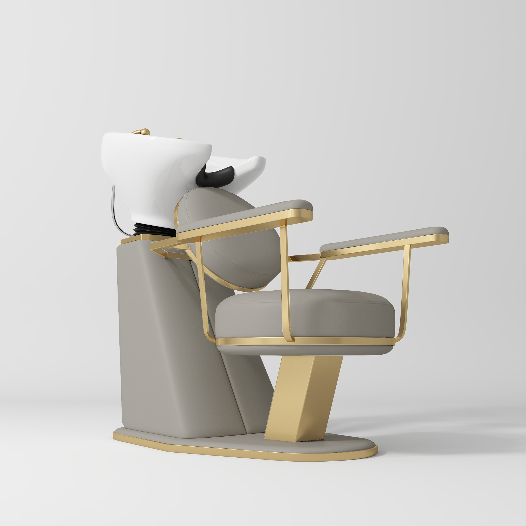 Élise Luxury Salon Shampoo Chair with Adjustable Ceramic Basin Pearl Greige