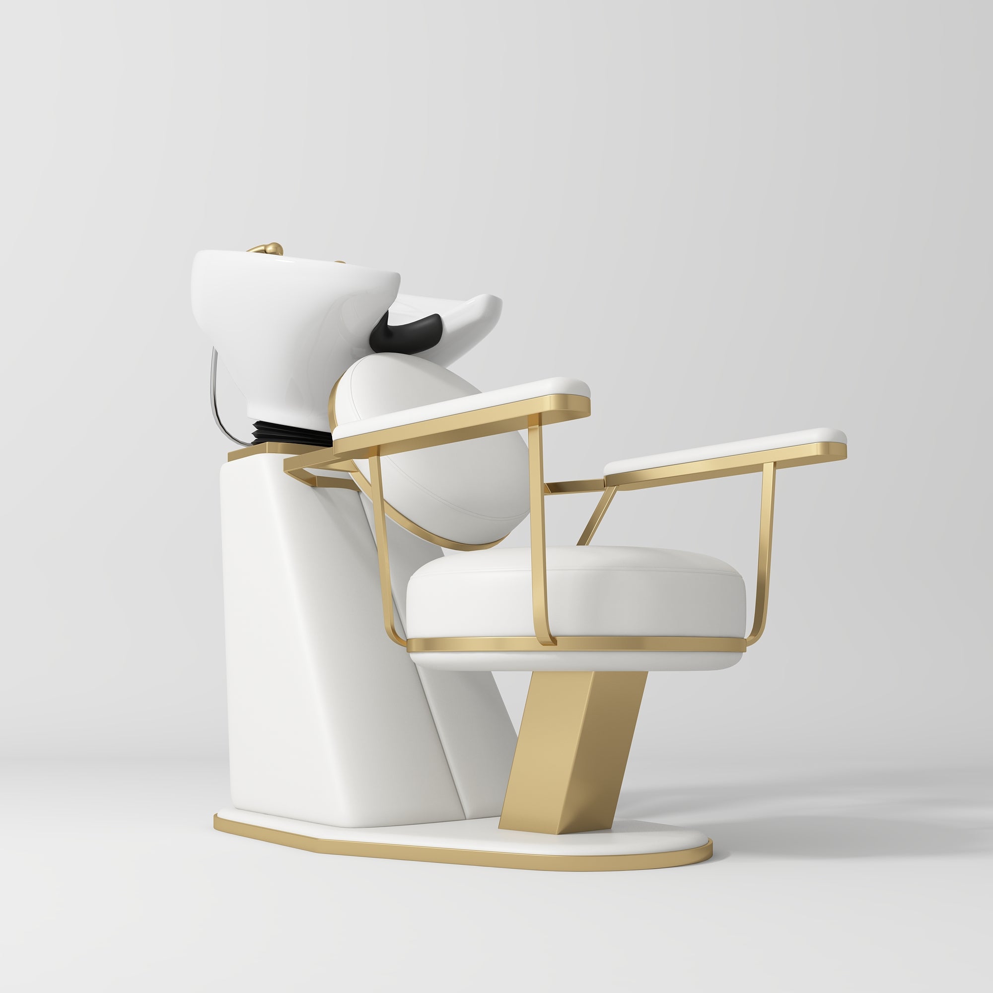 Élise Luxury Salon Shampoo Chair with Adjustable Ceramic Basin White