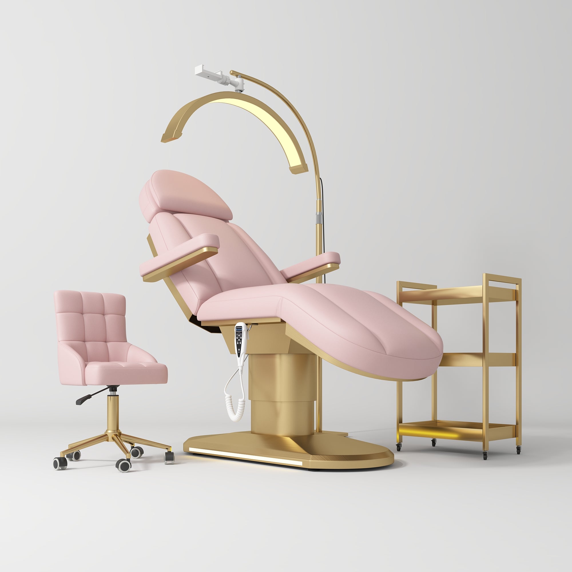 Étoile Complete Beauty Salon Set – Beauty Bed, Chair, Moonlight Lamp & Trolley Bare Blush
