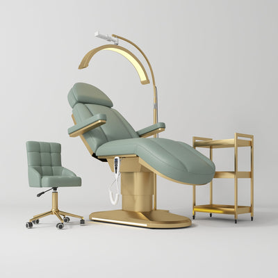 Étoile Complete Beauty Salon Set – Beauty Bed, Chair, Moonlight Lamp & Trolley Olive
