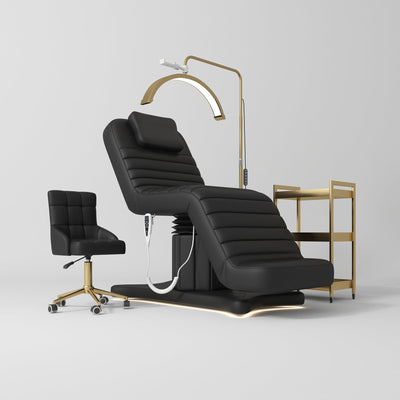 Grandeur Professional Studio Set – Beauty Bed, Chair, Moonlight & Trolley Black