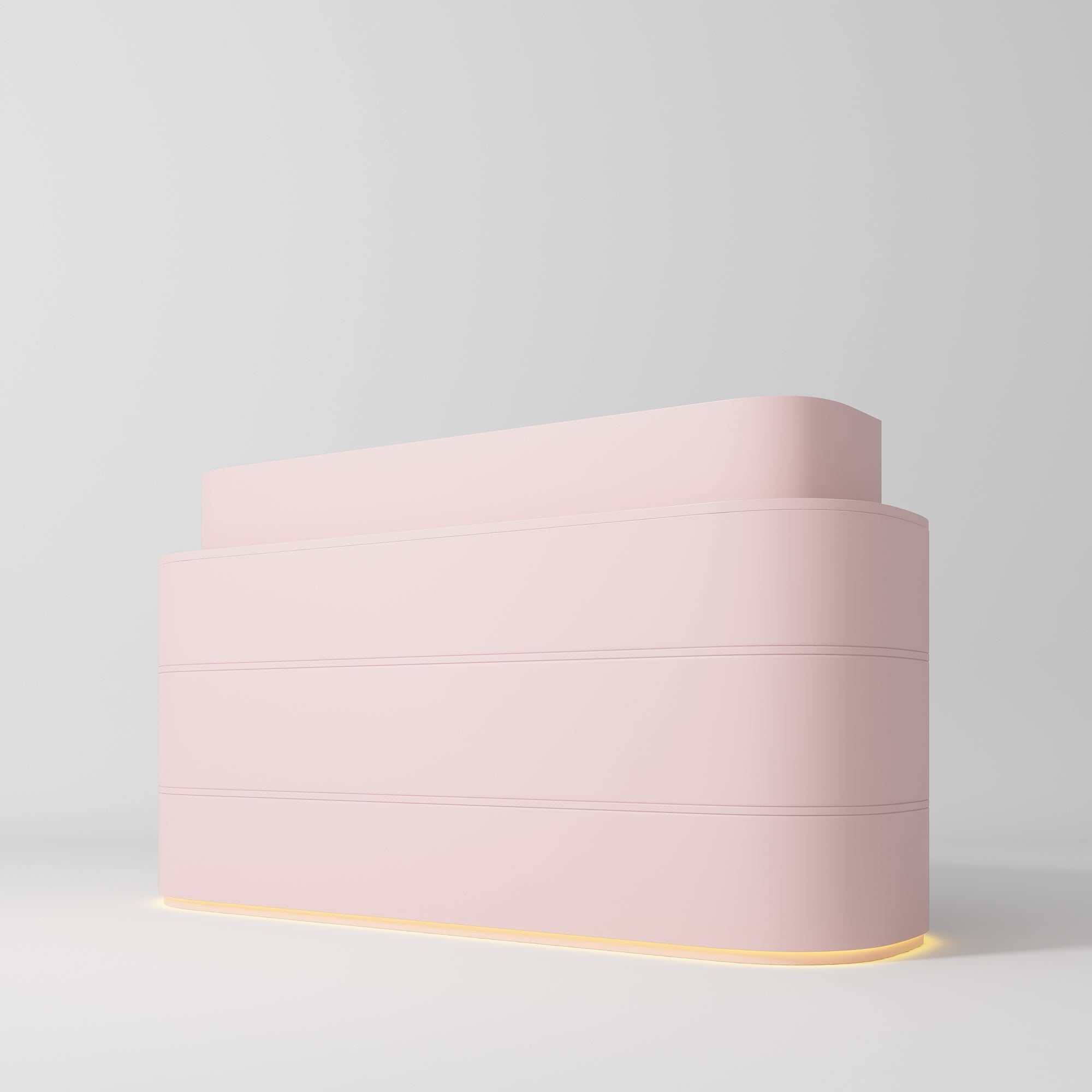 Lueur Luxury Beauty Salon Reception Desk with LED Base Bare Blush