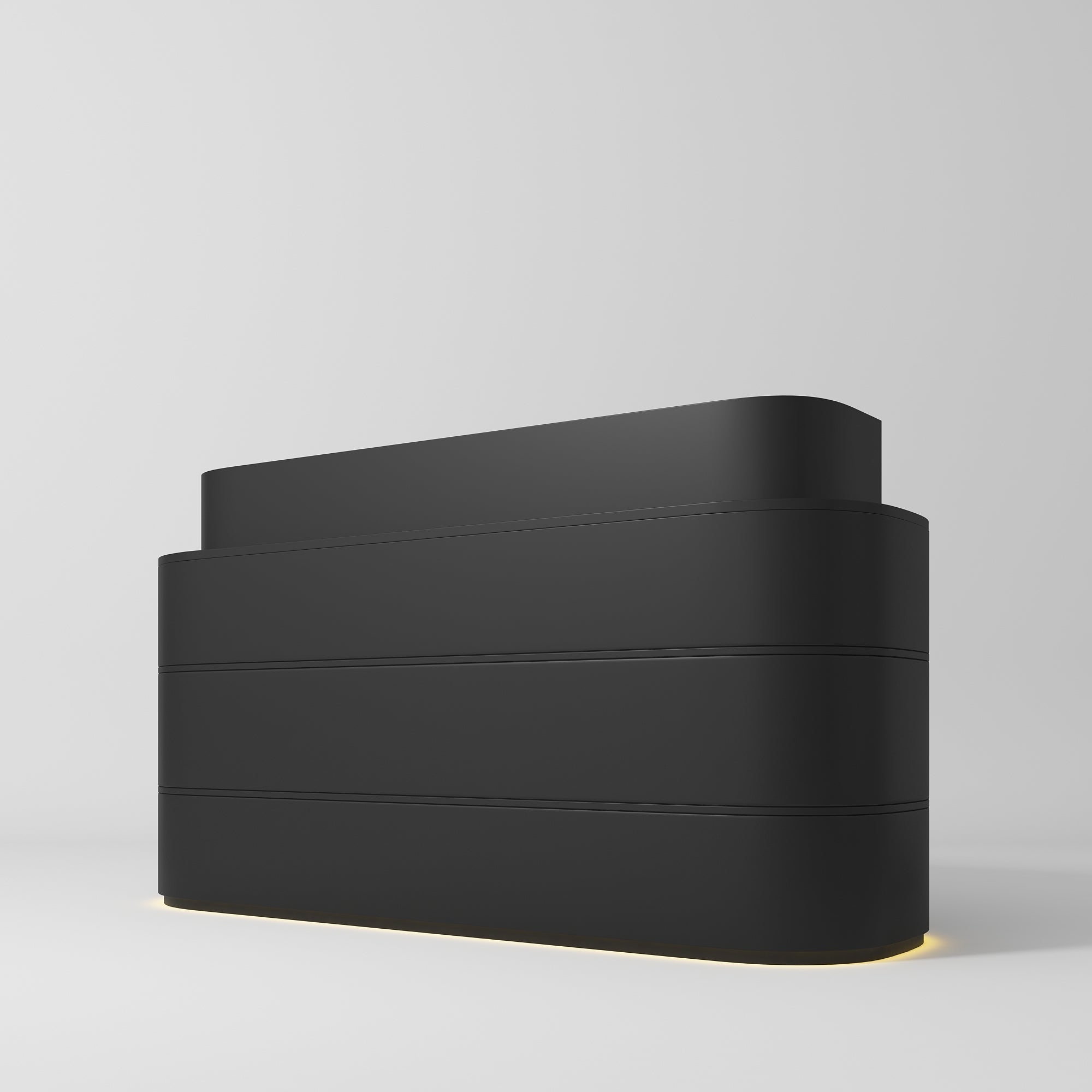 Lueur Luxury Beauty Salon Reception Desk with LED Base Black