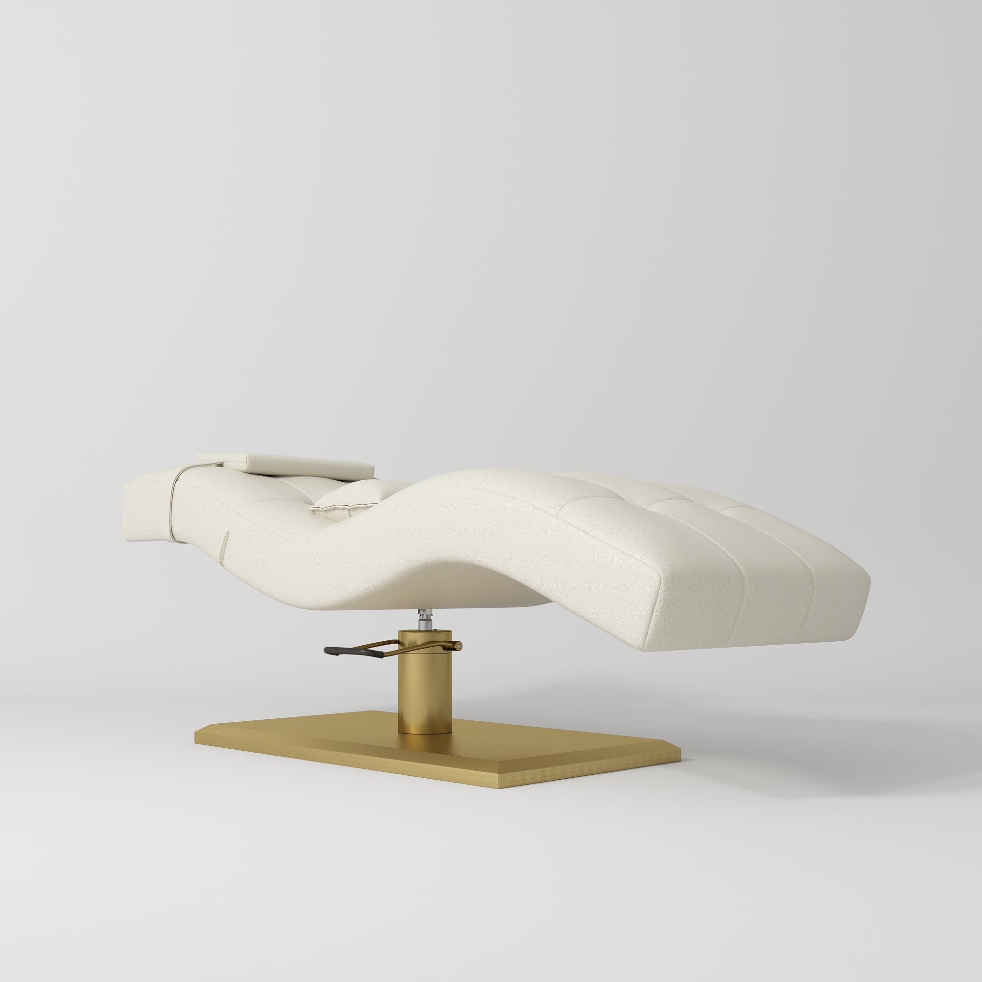 Prestige Hydraulic Eyelash Bed – Adjustable Headrest & High-Density Sponge Creamy