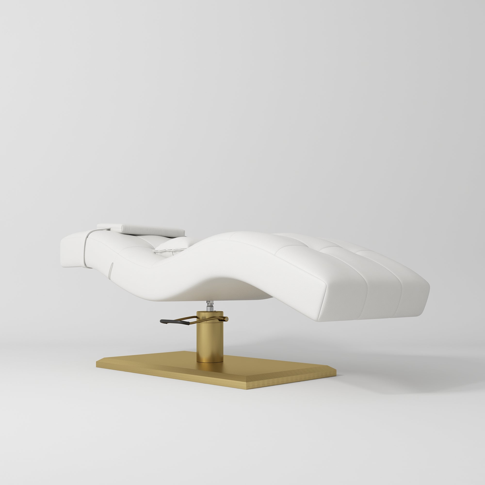Prestige Hydraulic Eyelash Bed – Adjustable Headrest & High-Density Sponge White