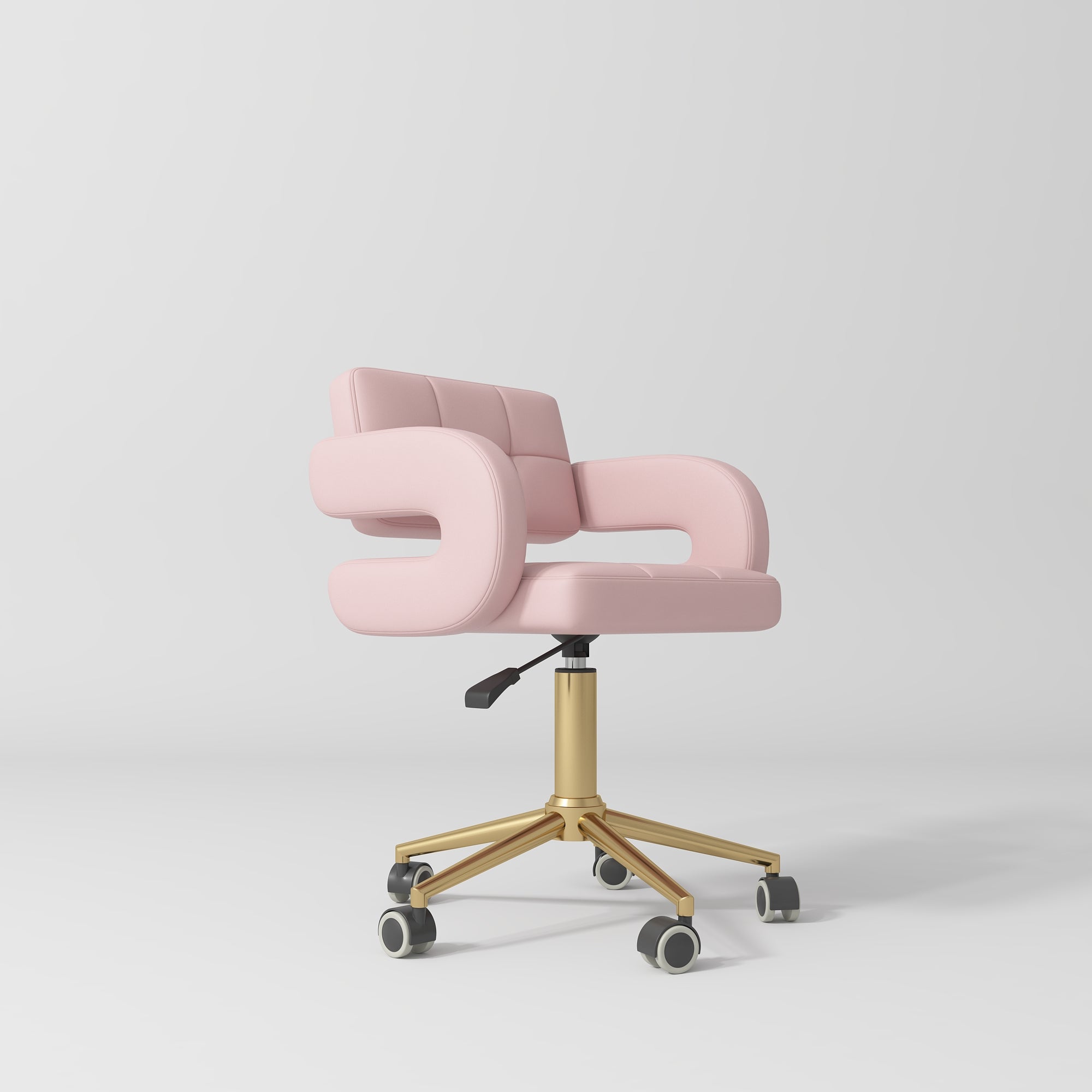 Serenity Beauty Salon Chair – 360° Rotation Bare Blush