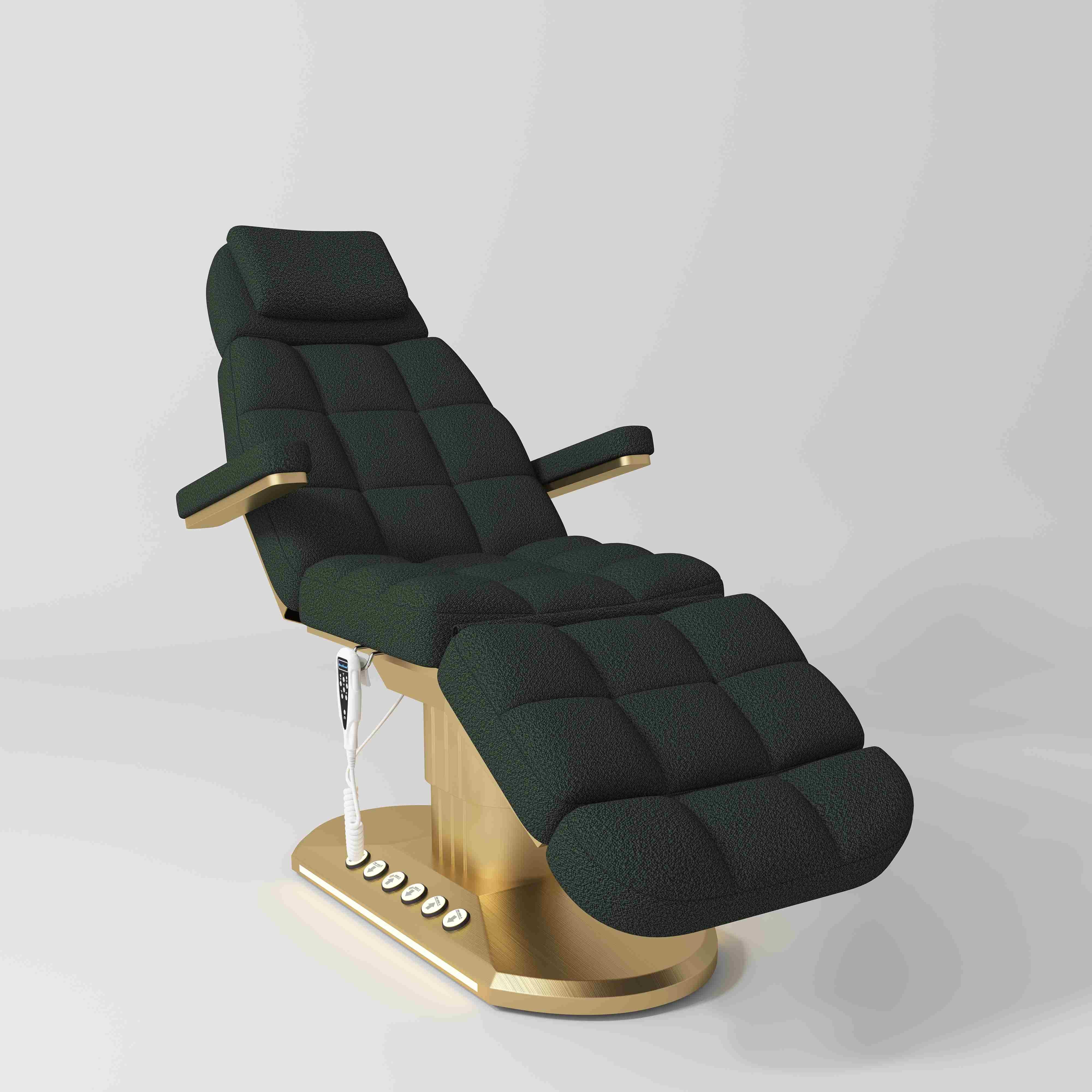 Orielle Version A Luxury Electric Beauty Bed with Dual Controls Teddy Dark Green