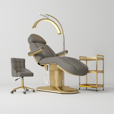Étoile Complete Beauty Salon Set – Beauty Bed, Chair, Moonlight Lamp & Trolley Deep Ash