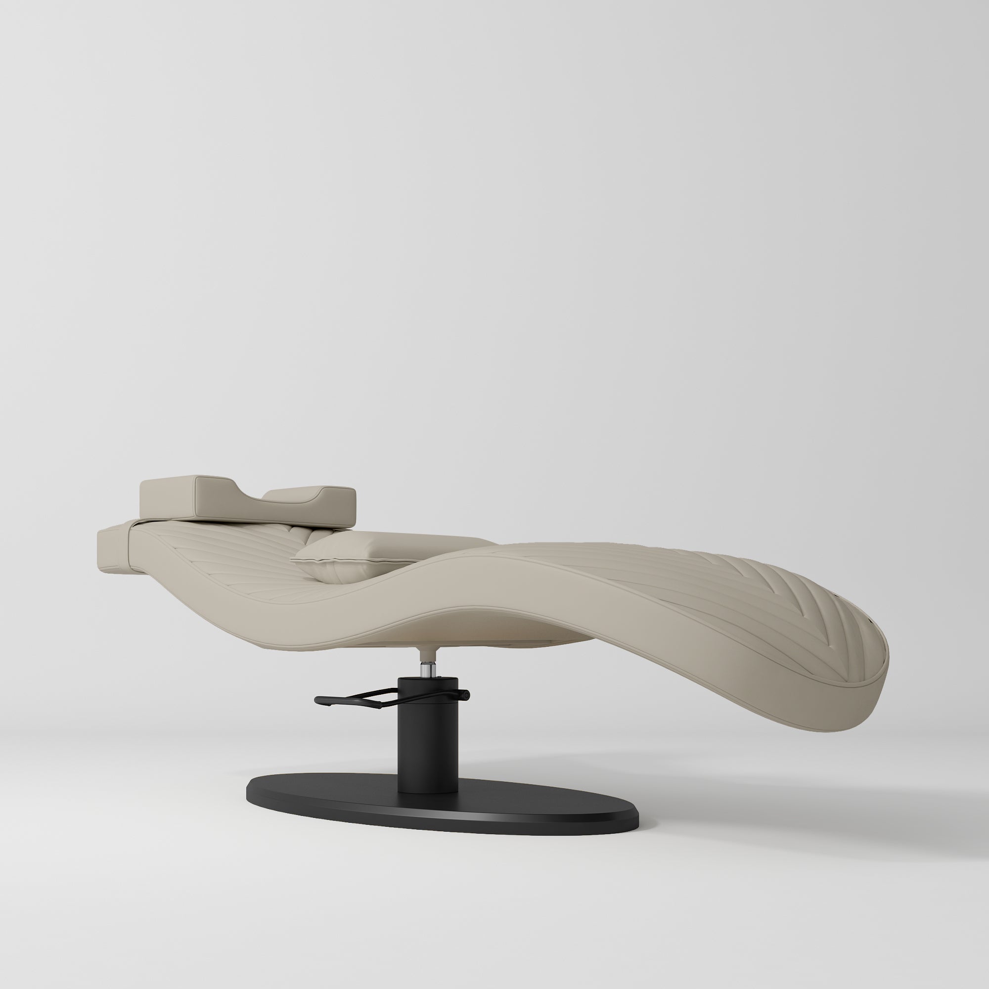 Royale Ergonomic Luxury Lash Beauty Bed Stone Taupe Black Base
