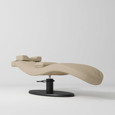 Royale Ergonomic Luxury Lash Beauty Bed Warm Beige Black Base