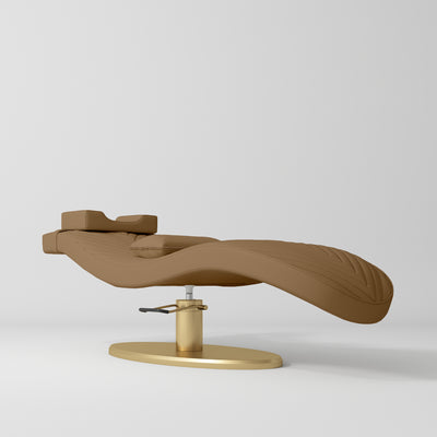 Royale Ergonomic Luxury Lash Beauty Bed Caramel Gold Base