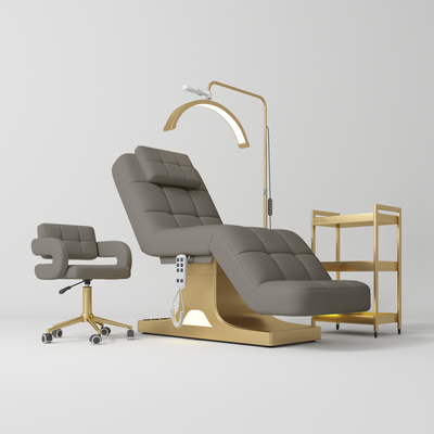 Saphir Version A Complete Beauty Salon Set – Beauty Bed, Chair, Moonlight Lamp & Trolley Deep Ash