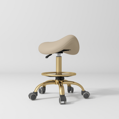 Selle Ergonomic Saddle Beauty Stool – 360° Rotation Warm Beige