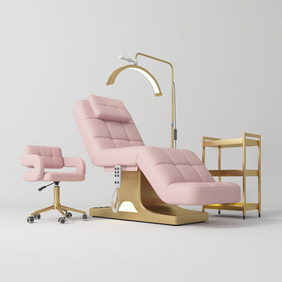 Saphir Version A Complete Beauty Salon Set – Beauty Bed, Chair, Moonlight Lamp & Trolley Bare Blush