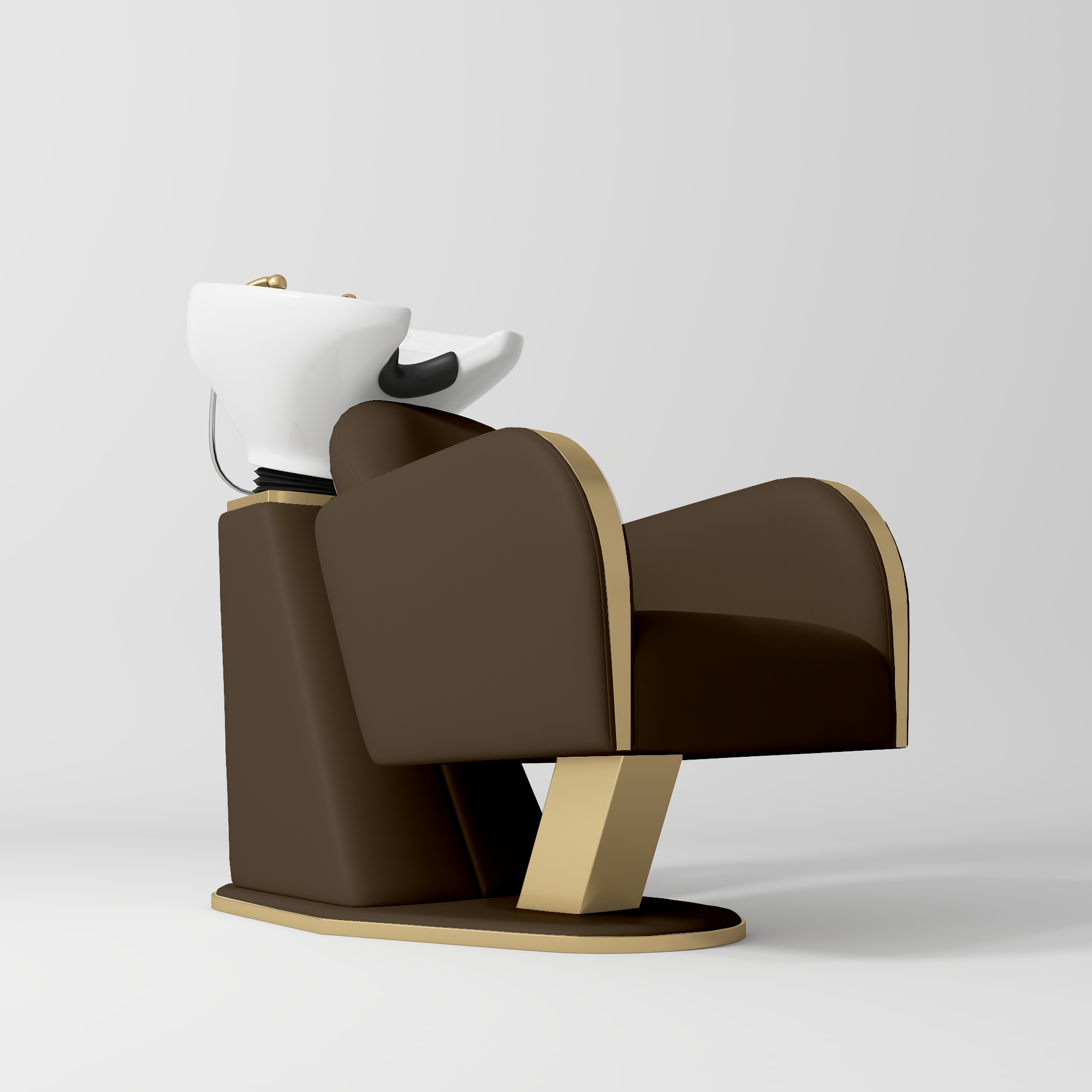 Atelier Professional Salon Shampoo Chair with Adjustable Ceramic Basin Cocoa Mocha