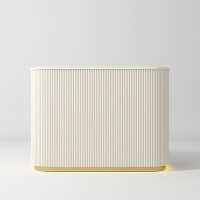 Averne Elegant LED Salon Reception Desk Sleek Modern Design Creamy