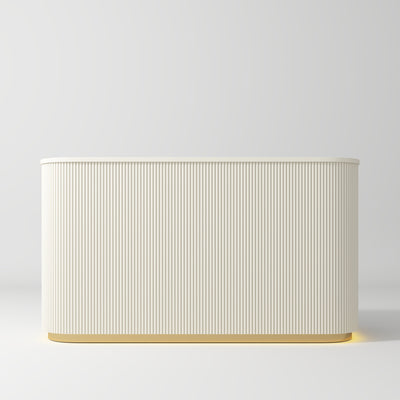 Averne Elegant LED Salon Reception Desk Sleek Modern Design Creamy