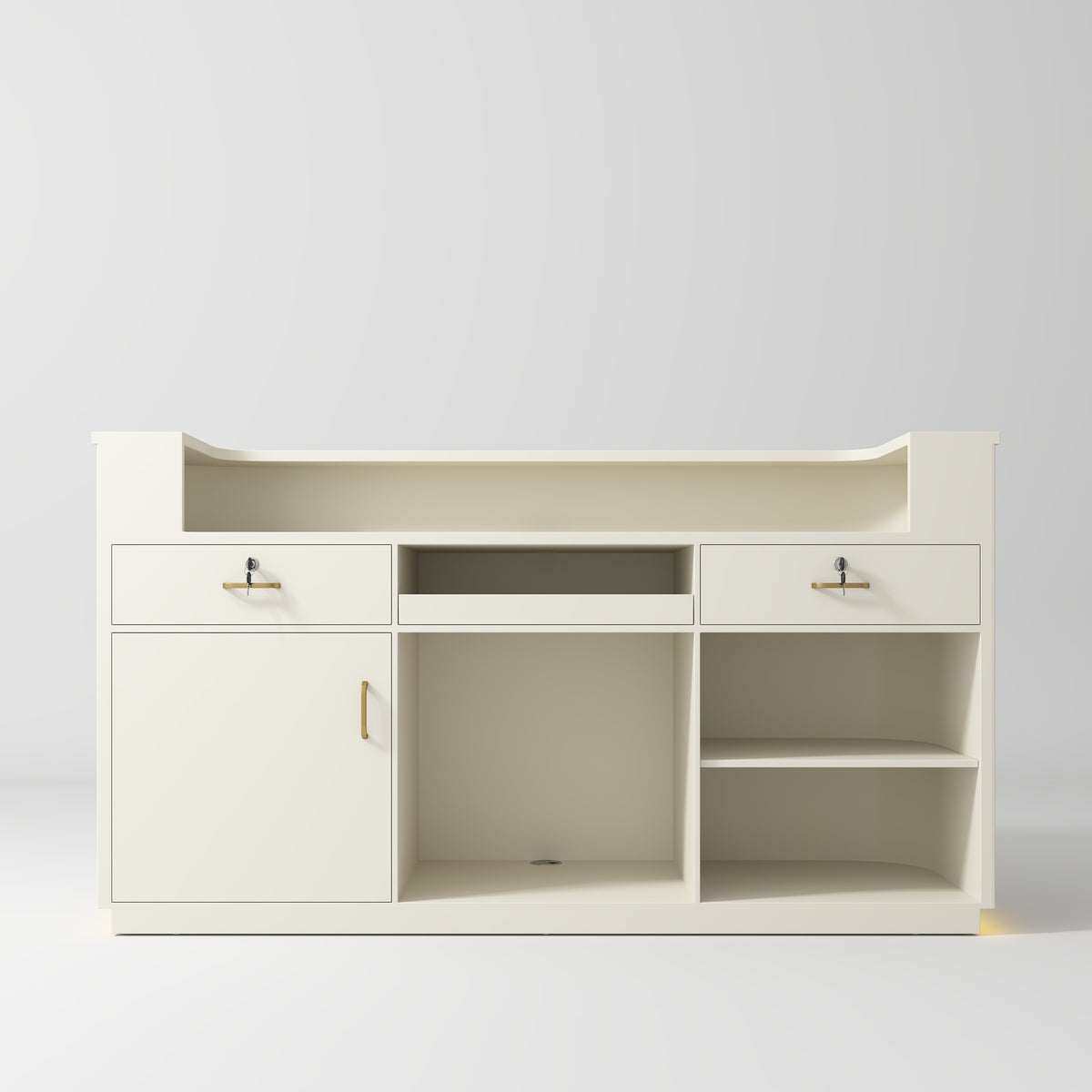 Averne Elegant LED Salon Reception Desk Sleek Modern Design Creamy
