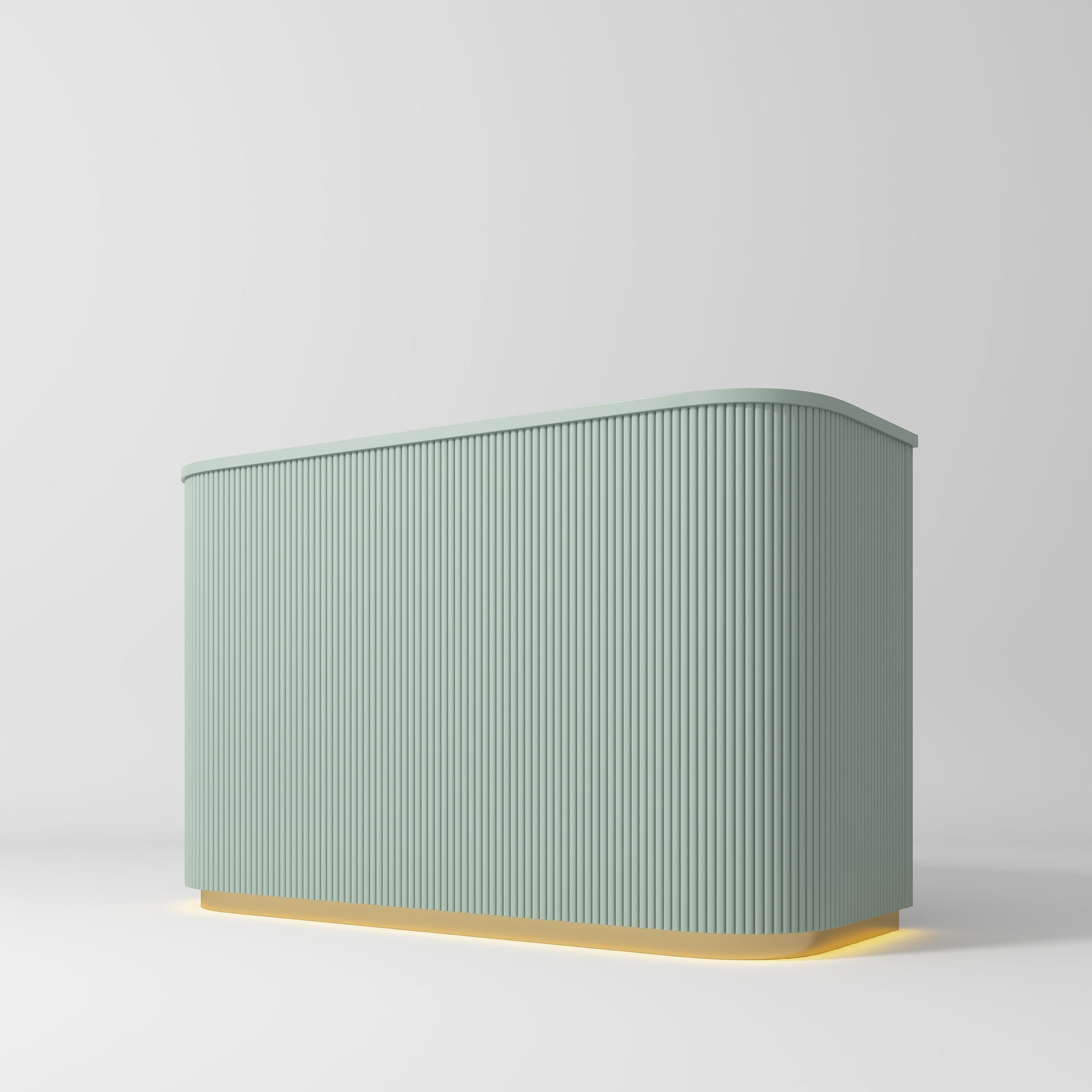 Averne Elegant LED Salon Reception Desk Sleek Modern Design Olive