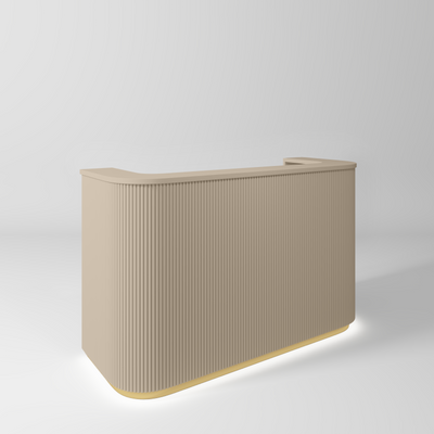 Averne Elegant LED Salon Reception Desk Sleek Modern Design Warm Beige Led Light