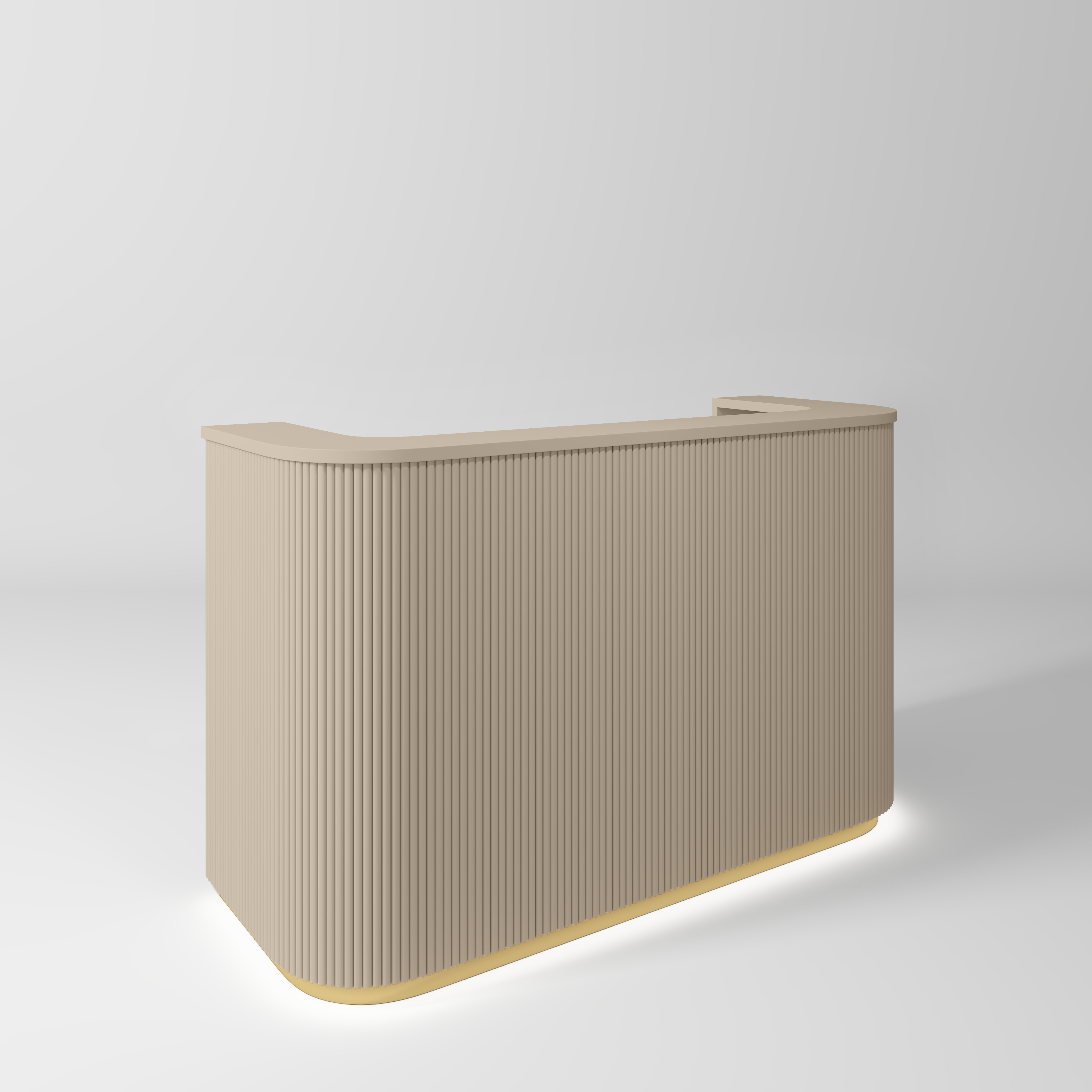 Averne Elegant LED Salon Reception Desk Sleek Modern Design Warm Beige Led Light