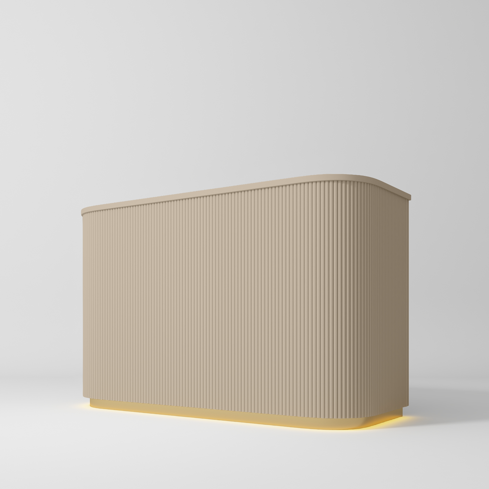 Averne Elegant LED Salon Reception Desk Sleek Modern Design Warm Beige