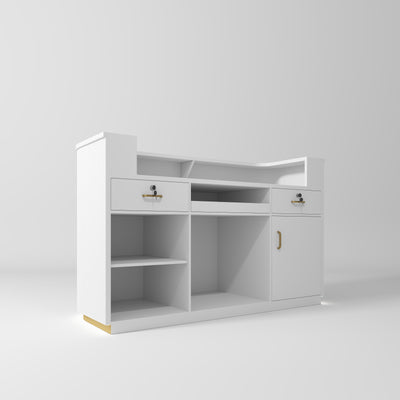 Averne Elegant LED Salon Reception Desk Sleek Modern Design White Back