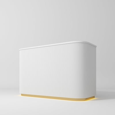 Averne Elegant LED Salon Reception Desk Sleek Modern Design White
