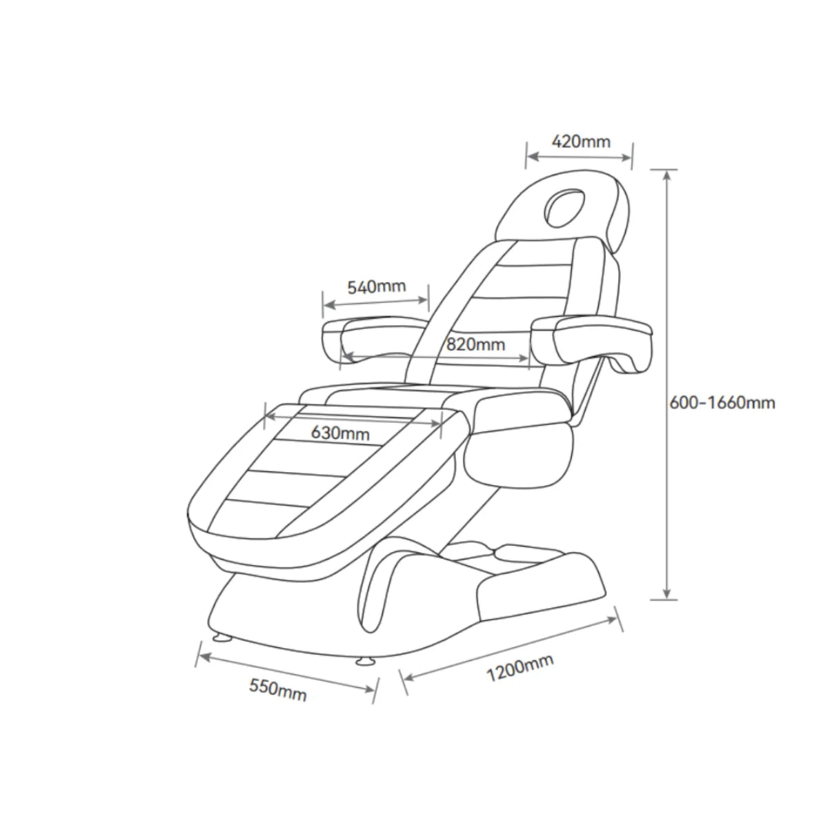 Grace 3-Motors Electric Beauty Bed White