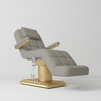 Saphir Version B Premium Complete Beauty Salon Set – Beauty Bed, Chair, Moonlight Lamp & Trolley Pearl Greige