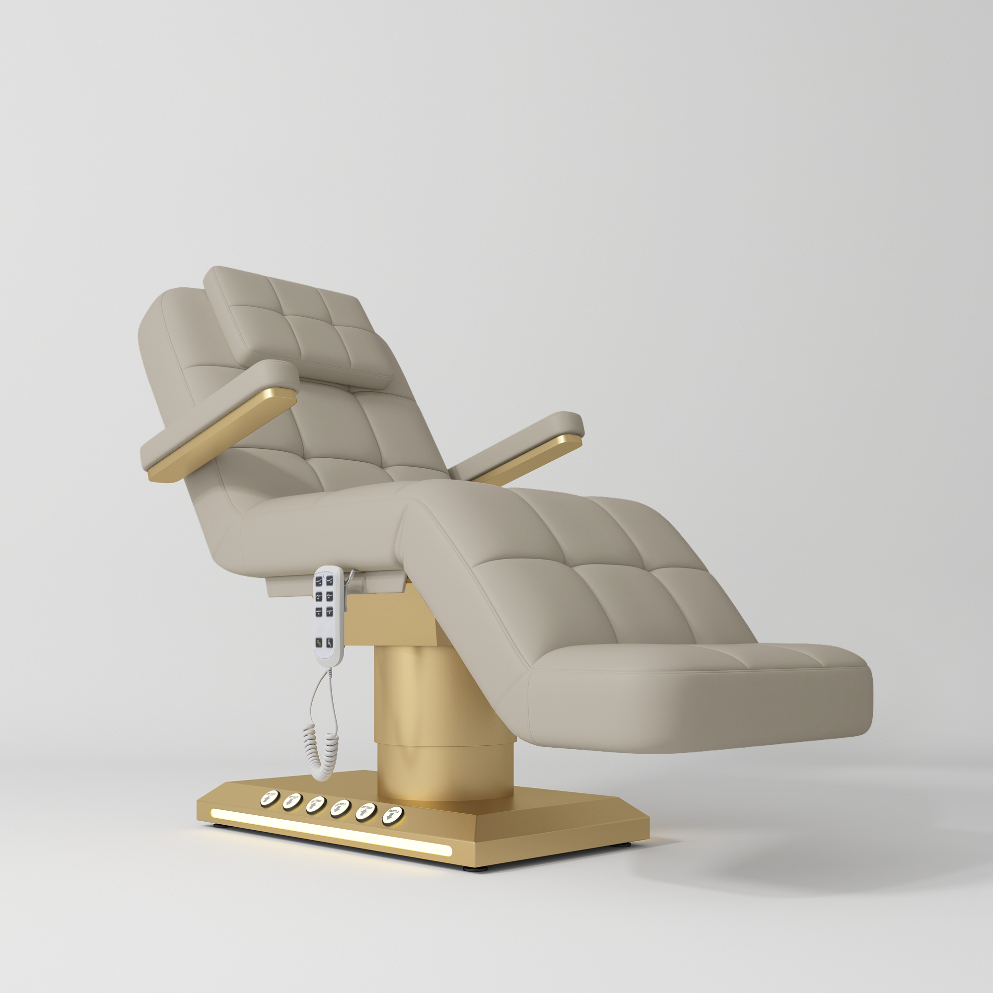 Saphir Version B Premium Complete Beauty Salon Set – Beauty Bed, Chair, Moonlight Lamp & Trolley Stone Taupe