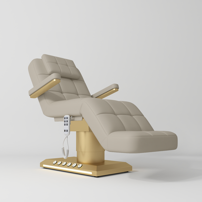 Saphir Version B Premium Complete Beauty Salon Set – Beauty Bed, Chair, Moonlight Lamp & Trolley Stone Taupe